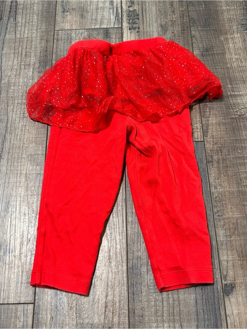 Carter's‎ Size 18 Months Girls Red Sparkle Tutu Leggings Christmas Valentines